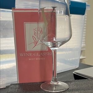 Elegant Clear Wine Glass with the letter V on it